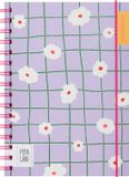 Pepa Lani carnet à spirales A5 Flower Purple checkers with daffodil