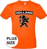 Shoppartners Oranje Holland shirt met zwarte leeuw grote maten shirt heren 4XL