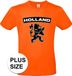 Shoppartners Oranje Holland shirt met zwarte leeuw grote maten shirt heren 4XL