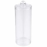 5five wattenschijfjes organizer - rond - H18 x D6 cm - transparant - kunststof
