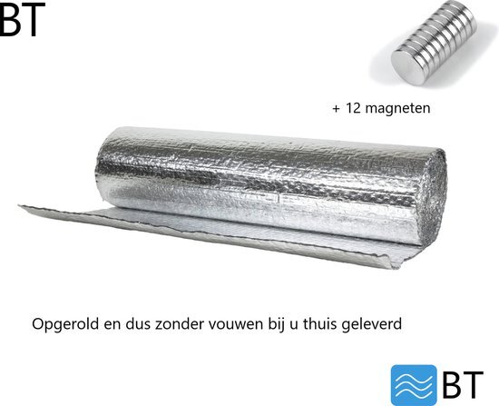 Bt ? Radiatorfolie inclusief 10 magneten van BT. Isolatie mat 415 cm x 62,5 cm 2,6 M2. Isolatiemat voor radiatoren. Energiebesparend en behagelijker wonen met de isolatiemat voor radiatoren van