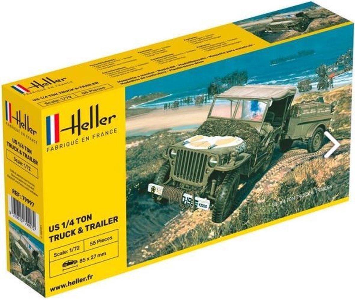 Heller 1:72 US1/4 ton Truck & Trailer