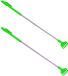 Gerimport Gerim - Stevige hark ruggenkrabber - 2x stuks - uitschuifbaar tot 40 cm - groen