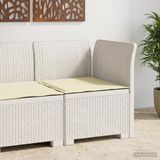 vidaXL Tuinbank met Kussen Rattan Look PP Wit