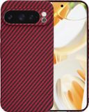 Techsuit Hoesje geschikt voor Google Pixel 9 Pro - Carbonite FiberShell Carbon Back Cover - Rood