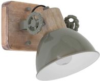 Mexlite Plafondlamp Gearwood 7968G Groen Draaibaar en Kantelbaar Hout en Metaal E27 Fitting