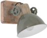 Mexlite Plafondlamp Gearwood 7968G Groen Draaibaar en Kantelbaar Hout en Metaal E27 Fitting
