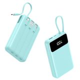 ADDTOP 20.000 mAh powerbank met 4 geïntegreerde kabels, ultra klein 22,5 W snel opladen powerbank, PD QC 4.0 reisessentiële externe accu's voor mobiele telefoon met 5 uitgangen en 5 ingangen voor