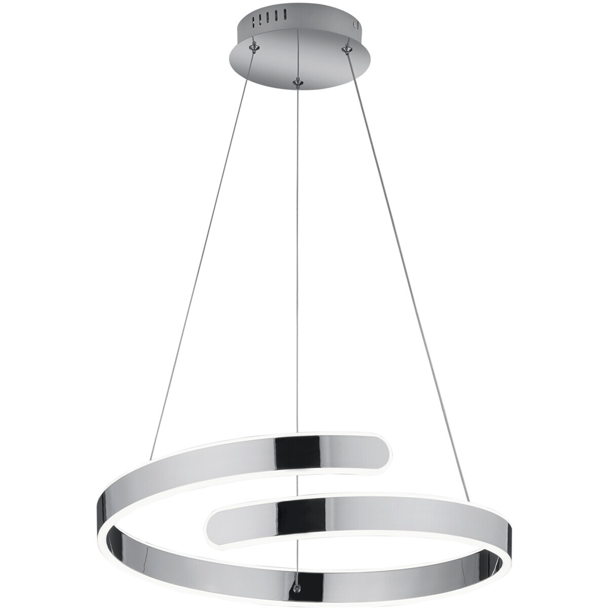 BES LED LED Hanglamp - Hangverlichting - Trion Prigon - 37W - Natuurlijk Wit 4000K - Dimbaar - Rond - Glans Chroom - Aluminium