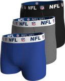 NFL Shield Logo 3-Pack 95% Cotton Boxers | Blue/Grey/Black Size L