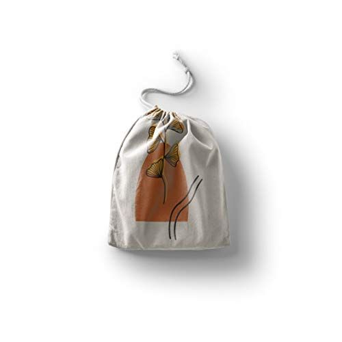 Bonamaison Bedrukte katoenen tas met trekkoord - 20 x 30 cm