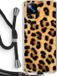 Case Company® - Xiaomi 12T Pro Case with Cord - Leopard - Black Cord - Back Cover