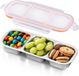Sans marque Orange Inox Lunchbox avec 3 compartiments - Hermétique - 600 ml