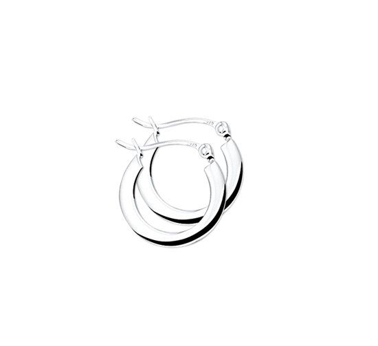 The Jewelry Collection Oorringen Vierkante Buis - Zilver