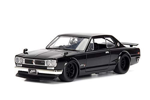 Jada Toys Jada 253203004 Toys Fast & Furious Brian's 1971 Nissan Skyline GT-R 2000 (C10), auto, tuning-model op schaal 1:24, met spoiler, te openen deuren, motorkap en kofferbak, vrijloop, zwart