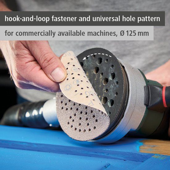 Wolfcraft - 5 Universele Schuurschijven voor excenterschuurmachine, Ø 125 mm, korrel 180