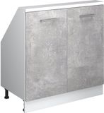 Vicco Rion Armoire pour mur incliné – avec 2 portes Béton/Blanc