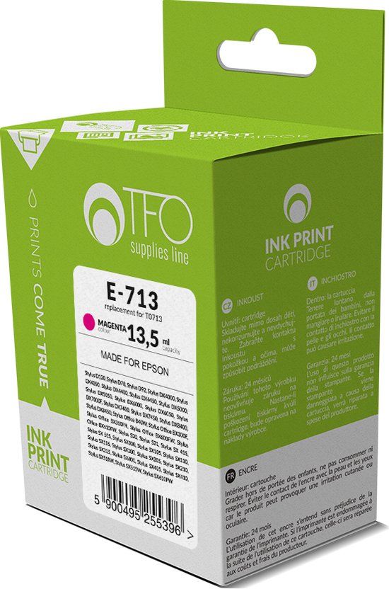 TELFORCEONE Epson Inkt/Toner cartridge E-713 - Vervangt T0713 - Rood/Roze - Geschikt voor Epson Stylus D120, Epson Stylus D78, Epson Stylus D92, Epson Stylus DX4000, Epson Stylus DX4050, Epson Stylus DX4400, Epson Stylus DX4450, Epson Stylus DX5000