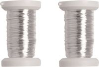 Glorex Hobby 3x stuks zilver metallic bind draad/koord van 0,4 mm dikte 40 meter