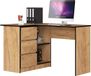 Wan GmbH Bureau d'angle avec rangement - Table de travail bureau - Télétravail étudier - Conception modulaire - L 124 cm - Chêne Kraft