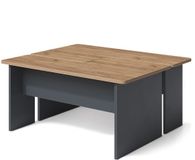 Vicco Salontafel set Duvo, Goudkleurig Eiken/Antraciet, 135 x 50 cm Set van 2