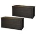 Merkloos / Sans marque Zomer kussens opbergen kunststof tuinkussen opbergbox met hout structuur - 2 stuks
