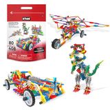 Basic Fun K'NEX Deluxe Bouwset – 408 Onderdelen – Bouw Tot 80 Modellen – Inclusief Herbruikbare Opbergtas – Vanaf 7 Jaar