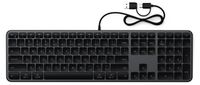 SATECHI Clavier Filaire Slim LX3 avec Bloc Numérique, US QWERTY, Gris