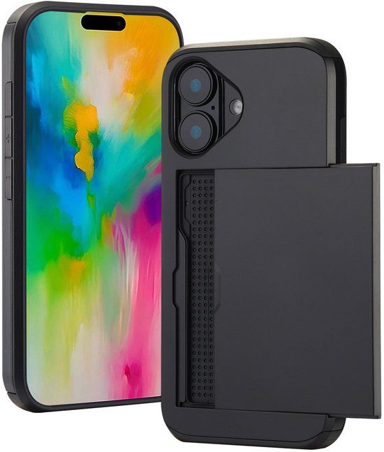 imoshion Hoesje met Pasjeshouder - Geschikt voor Apple iPhone 16 - Zwart