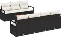 vidaXL Tuinbank Set Zwart Poly Rattan