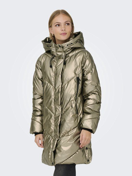 ONLY - ONLMOLLY PUFFER METALLIC COAT CS OTW - Meisjes - Gewatteerde jas - L - Polyester - Brons