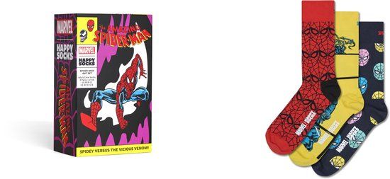 Happy Socks unisex giftbox 3P sokken spider man multi (Marvel)