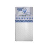 PENSIERI DELICATI Beddengoedset voor Frans bed, 100% katoen, 120 x 200 cm, inclusief hoeslaken, dekbedovertrek en 1 kussensloop, gemaakt in Italië, patroon Love Mountain