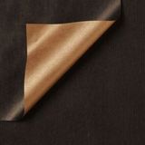 Merkloos / Sans marque KP Effen Zwart-Goud Inpakpapier – 70 cm × 200 m