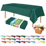 ZIMPLEWARE Donkergroen Standaard Wegwerp Plastic Party Tafelkleed [6-Pack] 54 x 108 inch Rechthoekige Tafelhoes