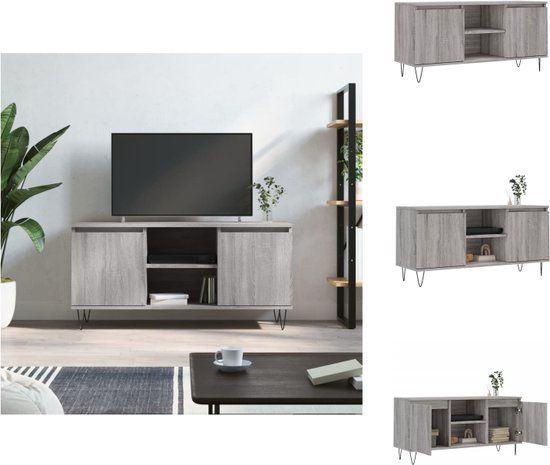 vidaXL Tv-meubel 104x35x50 cm bewerkt hout grijs sonoma eikenkleurig