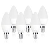 SIGMALED LIGHTING - E14 LED Lamp 6W (gelijk aan 50W) - Natuurlijk wit licht (400K) - 550 lumen - Kleine C37 / B35 gloeilamp een kaarsvorm - Verpakking van 6