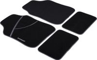 Dunlop Automatten Set - 4 Stuks - 2 Auto Vloermatten 66 x 44 CM - 2 Auto Matten 28 x 42 CM - Anti-Slip - Zwart/Wit