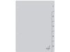 Kangaro Tabbladen 4-gaats G405C 1-5 genummerd grijs PP - 25 stuks
