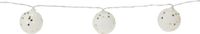 Christmas Decoration verlichting 10 bollen 5 cm - 2x - wit glitters - 150 cm