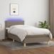 Maison Exclusive - Lit boxspring avec matelas et éclairage LED, couleur taupe, 80 x 200 cm, textile
