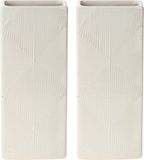Excellent Houseware Vaporisateur d'eau radiateur - 2x - blanc - avec relief - pierre artificielle - 18 cm