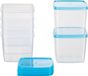 Kigima Diepvriescontainer vierkant 11x11x9,5 cm 0,75L (6 stuks) lichtblauw