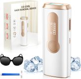IPL-haarverwijderaar - Appareil d'épilation laser - 990 000 impulsions lumineuses - Épilation permanente et indolore - 3 niveaux - Embout tondeuse - Convient pour le corps, le visage, la ligne de bikini et les aisselles - Couleur or