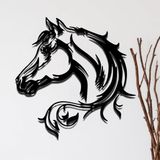 Unyqoos® Moderne metalen wanddecoratie met zwevende paardenkop voor woonkamer en slaapkamer
