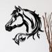 Unyqoos® Moderne metalen wanddecoratie met zwevende paardenkop voor woonkamer en slaapkamer
