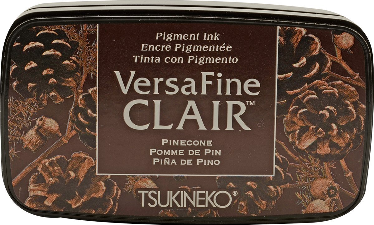 Tsukineko Versafine Clair Stempelkussen Pinecone Dennenappel - donker bruin stempelkussen - pigment inkt voor fijne details