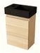 Nurion Meuble de toilette Nora - Noir mat - Armoire en bois clair - 41 x 22,5 x 65 cm