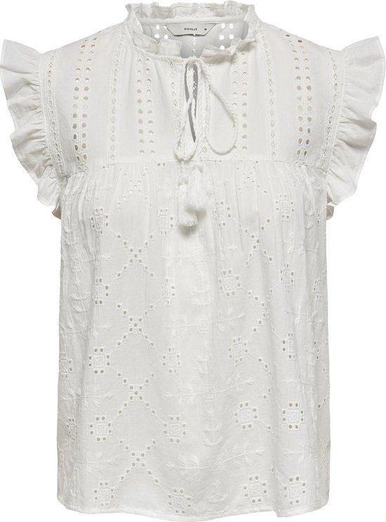 ONLY ONLREVA LIFE S/L EMB TOP WVN NOOS T-shirt - Cloud Dancer - S