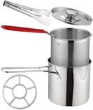 Ceruzo Mini Frituurpan – 1.2L – Inox – Met Mandje – Voor Gasfornuis